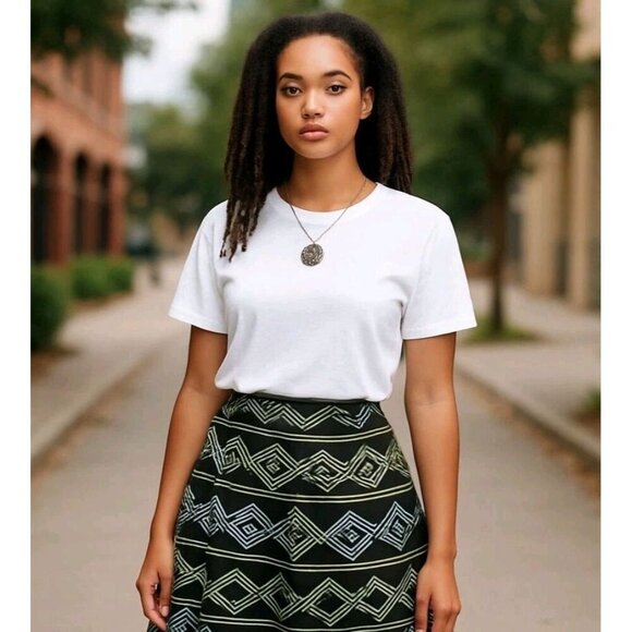 Josephine Chaus Green Argyle A-Line Pleated Skirt 4P Retro Mod Preppy - Picture 1 of 13